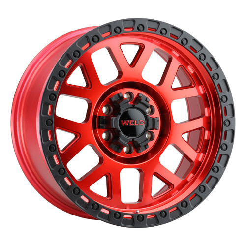 20x10 Cinch 6x135 6x139.7 ET-18 BS4.75 Candy RED / Satin BLK Ring 106.1 - Weld Off-Road