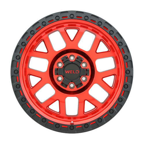 20x10 Cinch 6x135 6x139.7 ET-18 BS4.75 Candy RED / Satin BLK Ring 106.1 - Weld Off-Road