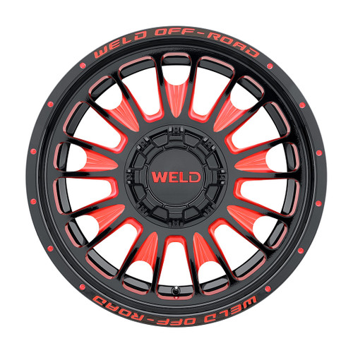 20x10 Scorch 8x165.1  ET-18 BS4.75 Gloss BLK MIL RED 125.1 - Weld Off-Road