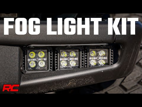 LED Light Fog Mount Triple 2" Black Pair White DRL Ford Bronco (21-24)