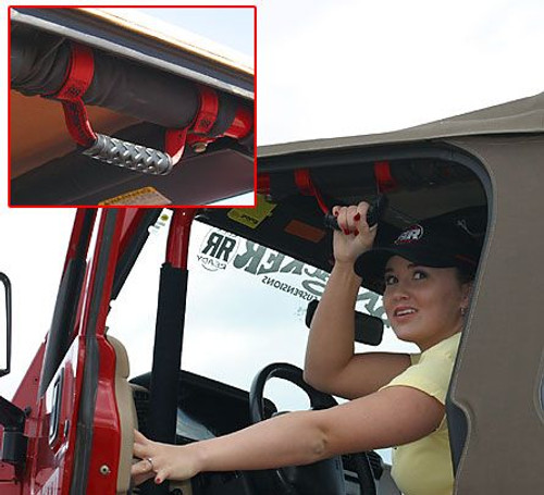 Rock Ready 3in Roll Bar Grab Handle Roll Bar Black Pair - Skyjacker Suspension