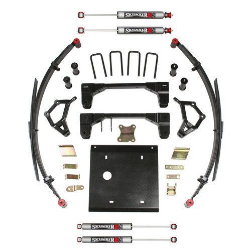 86-89 Toyota 4Runner 4" Suspension Lift Kit w/M95 Performance Shocks - 3.25in Wide Rear U-Bolts Red - Skyjacker Suspension