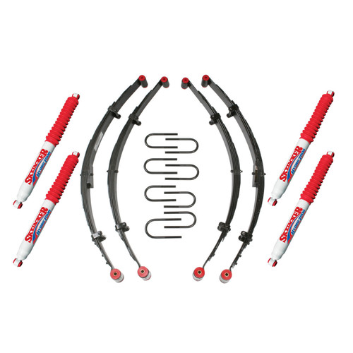 76-86 Jeep CJ5/CJ6/CJ8 4" Sport Lift Kit Front/Rear Leaf Springs- Bushings-Sleeves-U Bolts -Hydro 7000 Shocks - Skyjacker Suspension