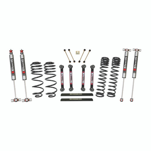 97-06 Jeep TJ 4" Dual Rate Long Travel One Box Kit OE Style Front and Rear Lower Links and M95 Monotube Shocks - Skyjacker Suspension