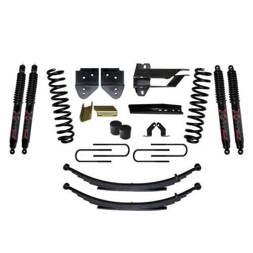 17-19 Ford F250/F350 Diesel 4" Suspension Lift Kit Front Coil Springs Rear Leaf Springs Black MAX 8500 Shocks - Skyjacker Suspension