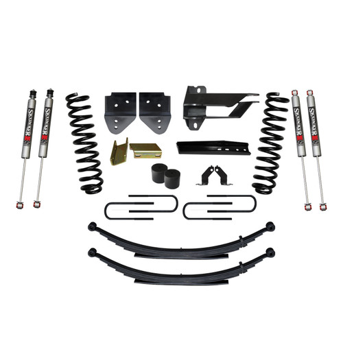 17-19 Ford F250/F350 Diesel 4" Suspension Lift Kit Front Coil Springs Rear Leaf Springs M9500 Monotube Shocks - Skyjacker Suspension