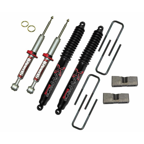 04-08 Ford F150 3" Suspension Lift Kit w/Black MAX Shocks Front Struts Blocks U Bolts - Skyjacker Suspension