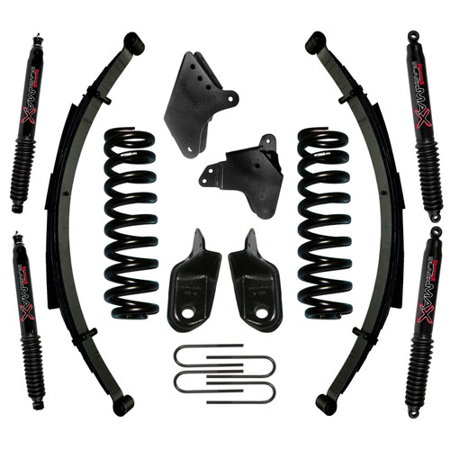 80-96 Ford Bronco 6" Suspension Lift Kit w/Black Max 8500 Shocks Front/Rear Springs Brackets Rear U Bolt Kit - Skyjacker Suspension