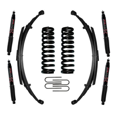 73-75|77-79 Ford F100/F150 4" Suspension Lift Kit w/Black MAX Shocks Front/Rear Springs Rear U Bolt Kit - Skyjacker Suspension