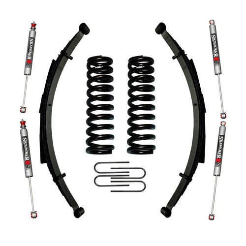 78-79 Ford Bronco 4" Suspension Lift Kit w/M95 Performance Shocks Front/Rear Springs Rear U Bolt Kit - Skyjacker Suspension