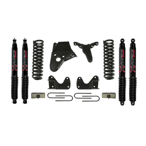 83-97 Ford/Mazda Ranger/B4000 4" Suspension Lift Kit w/Black Max 8500 Shocks Front Coil Springs Rear U Bolt Kit Rear Block - Skyjacker Suspension