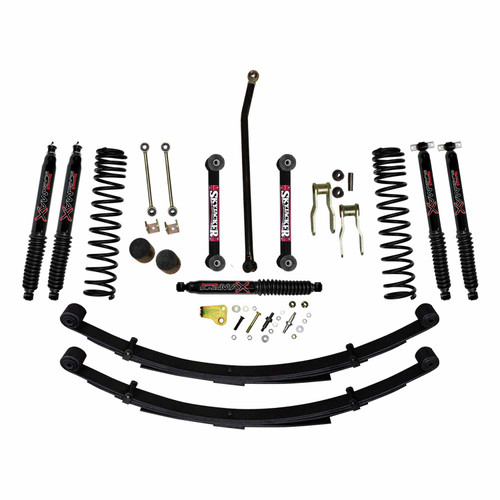 84-01 Jeep XJ 4.5" Suspension Lift Kit Front/Rear Black Max Shocks - Skyjacker Suspension