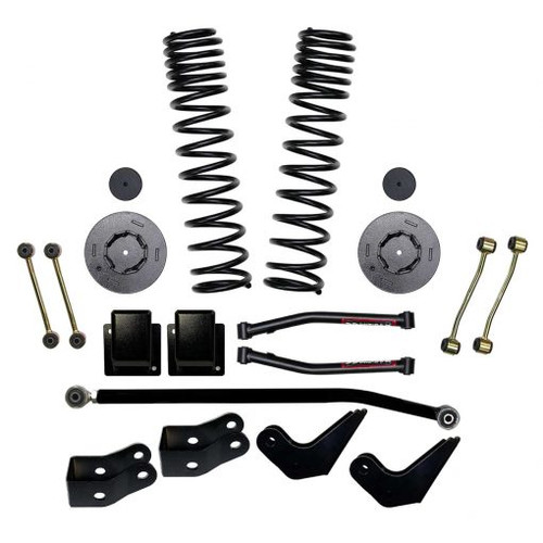 20-22 Jeep JT 3.5" Front Dual Rate Long Travel Coil Spring Lift Kit w/Rear Metal Coil Spring Spacers and Shock Extensions - Skyjacker Suspension