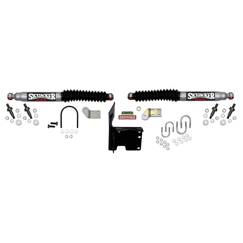 13-18 Ram 2500/Ram 3500 Steering Stabilizer Dual Kit Silver w/Black Kit - Skyjacker Suspension