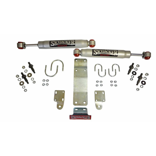 07-18 Jeep JK Steering Stabilizer Dual Kit w/9000 Steering Dampners Brackets Hardware - Skyjacker Suspension