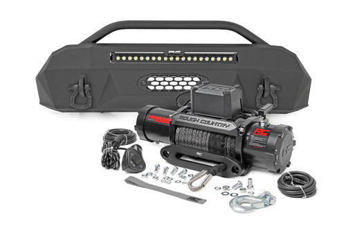 16-23 Toyota Tacoma 4WD Front Bumper/9500-Lb Winch/Hybrid/Blk LED 