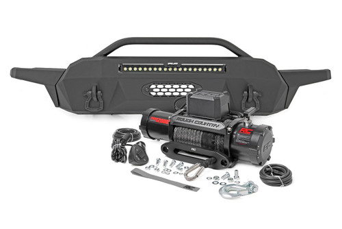 16-23 Toyota Tacoma 4WD Front Bumper/High Clearance/12000-Lb Pro Series Winch/Hybrid/Blk W/Wht DRL 16-23 Toyota Tacoma 4WD Front Bumper/High Clearance/12000-Lb Pro Series Winch/Hybrid/Blk W/Wht DRL