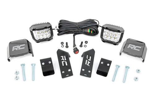 LED Light A Pillar Mount 2" Chrome Pair Wide Angle Polaris RZR PRO XP (20-24)