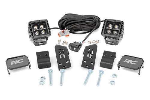 LED Light A Pillar Mount 2" Black Pair White DRL Polaris RZR PRO XP (20-24)