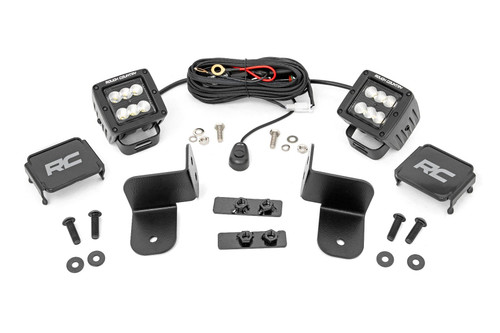 LED Light Rear Mount 2" Black Pair Flood Polaris Ranger 1000/Ranger 1000XP (17-24)