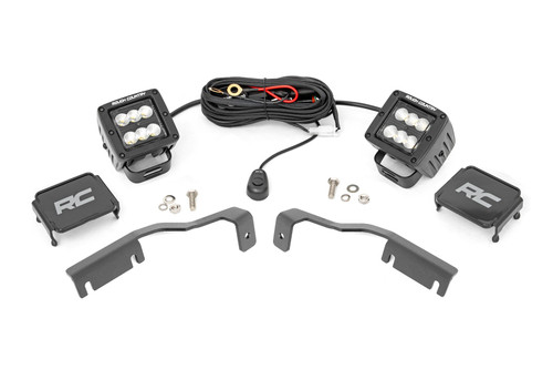 LED Light Ditch Mount 2" Black Pair Flood Nissan Frontier (22-23)