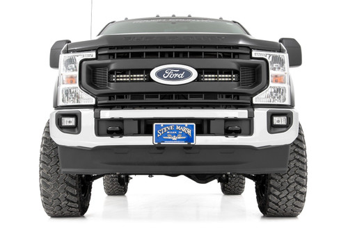 LED Light Kit Grille Mount 10" Black Slimline Ford Super Duty (20-22)