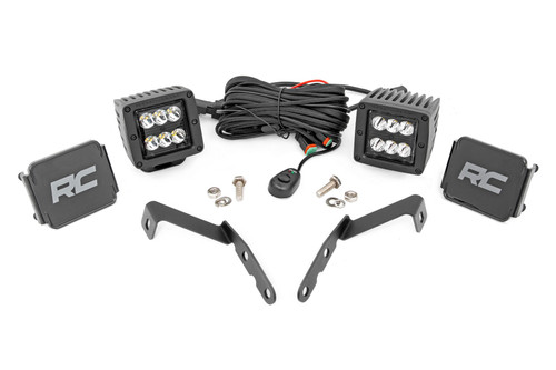 LED Light Ditch Mount 2" Black Pair Spot Chevy 1500 (2007-2013)
