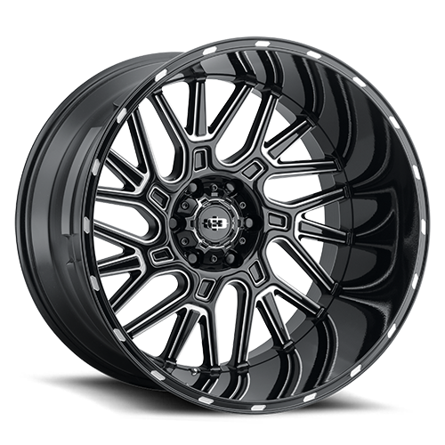 24x12 8x180 4.5BS Brawl Black Milled - Vision Wheel