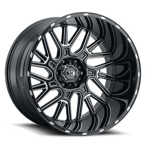 20x12 8x6.5 4.5BS Brawl Black Milled - Vision Wheel