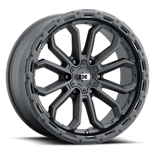 20x10 5x5.0 4.5BS Korupt Black - Vision Wheel