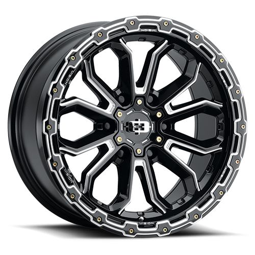 16x8 5x4.5 4.5BS Korupt Black Milled - Vision Wheel