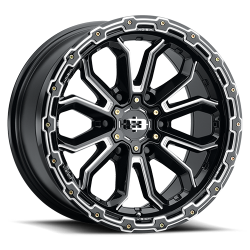 17x9 5x5.5 4.5BS Korupt Black Milled - Vision Wheel