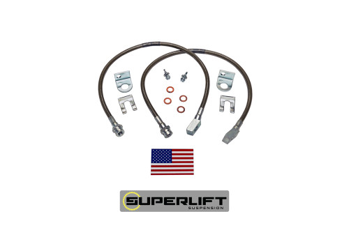 77-81 Jeep CJ w/2-4in Lift Front Bulletproof Brake Hose - Superlift Suspension