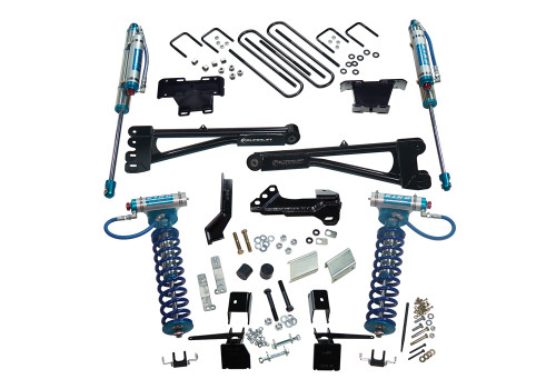 17-22 Ford F250/F350 4WD 4in King Ed Radius Arm Lift Kit w/King Front Clvrs Res Rear Shocks - Superlift Suspension