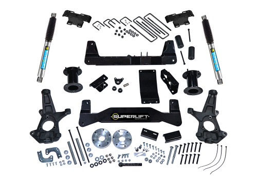 14-16 Chevy/GMC Silverado/Sierra/1500 4WD 6.5in Suspension Lift Kit For OE Cast Steel Control Arms w/Bilstein Rear Shocks - Superlift Suspension