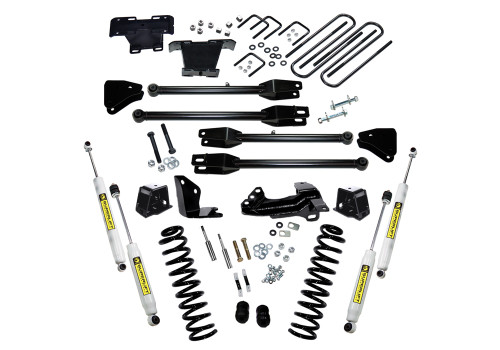 05-07 Ford F250/F350 4WD Diesel 4in Suspension Lift Kit w/4-Link Conversion SL Shocks - Superlift Suspension