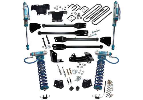 05-07 Ford F250/F350 4WD 4in Suspension Lift Kit w/4-Link Conversion King Clvrs/Shocks - Superlift Suspension