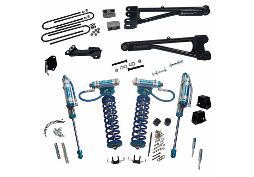 05-07 Ford F250/F350 4WD 4in Suspension Lift Kit w/Rep Radius Arms/King Clvrs/King Rear Shocks - Superlift Suspension