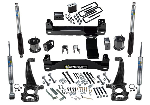 04-08 Ford F150 4WD 6in Suspension Lift Kit w/Bilstein Rear Shocks - Superlift Suspension