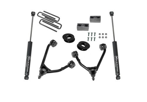 14-18 Chevy/GMC 1500 2WD 3.5in Upper Ctrl Arm Kit w/OE Al or SS Control Arms SL Rear Shocks - Superlift Suspension