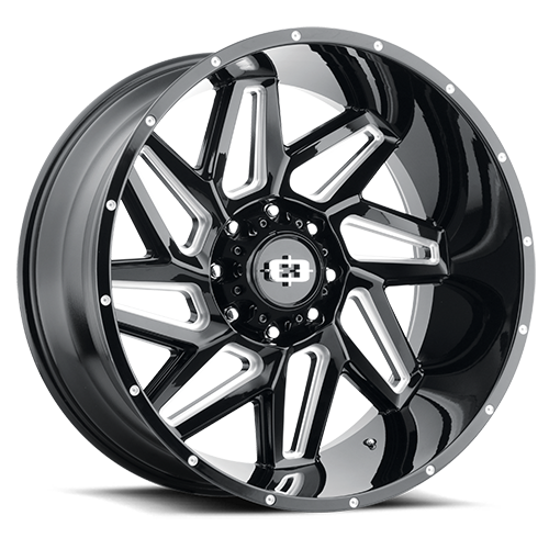 22x10 8x170 4.75BS Spyder Black Milled - Vision Wheel
