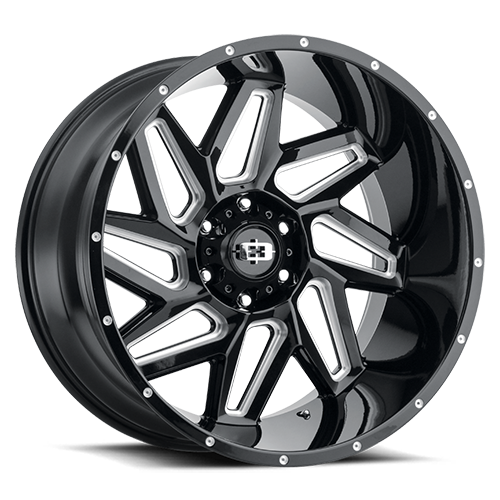 22x10 5x5.5 4.75BS Spyder Black Milled - Vision Wheel