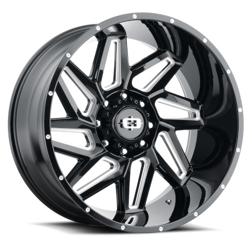 22x14 8x170 4.5BS Spyder Black Milled - Vision Wheel