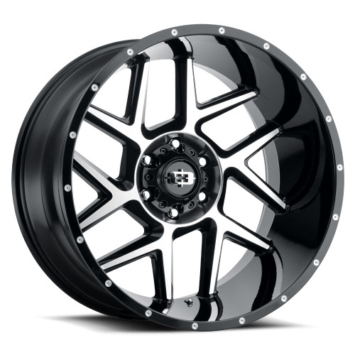 20x10 6x5.5 4.33BS Sliver Black Machined - Vision Wheel