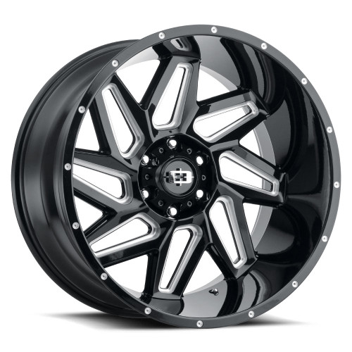 24x12 6x5.5 4.25BS Spyder Black Milled - Vision Wheel