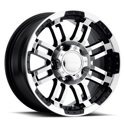 15x7.5 5x5.0 3.8BS Warrior Black Machined - Vision Wheel