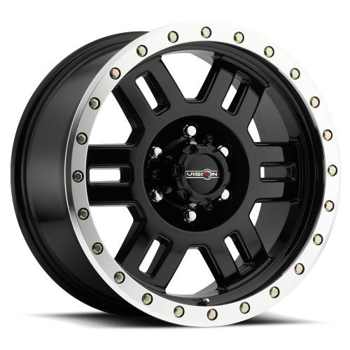 18x9 8x6.5 4.5BS 398 Manx Black Machined - Vision Wheel