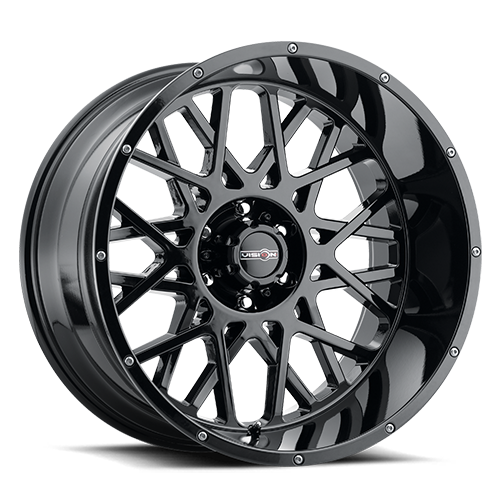 18x9 5x5.0 5.5BS Rocker Black - Vision Wheel