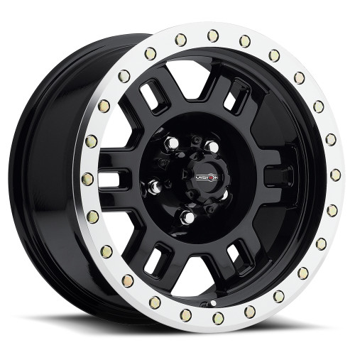 16x8 5x4.5 4.5BS 398 Manx Black Machined - Vision Wheel