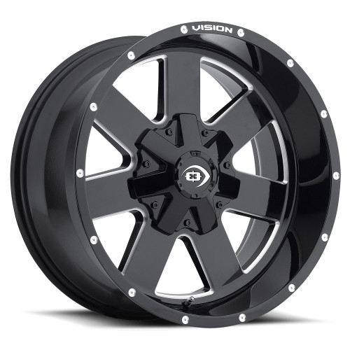 17x9 5x5.0 4.55BS Arc Black Milled - Vision Wheel